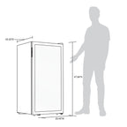 Newair 76 Bottle Dual Zone Wine Fridge – 23" Stainless Steel - Dimensions of the Fridge with Comparison shown