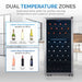 Newair 76 Bottle Dual Zone Wine Fridge – 23" Stainless Steel - Dual Temperature Zones Upper and Lower