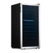 Newair 76 Bottle Dual Zone Wine Fridge – 23" Stainless Steel - Front Left View - Empty Shelves - Closed Door