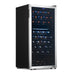 Newair 76 Bottle Dual Zone Wine Fridge – 23" Stainless Steel - Front Left View - Loaded Shelves