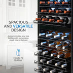 Newair 76 Bottle Dual Zone Wine Fridge – 23" Stainless Steel - Spacious and Versatile Design