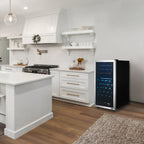 Newair 76 Bottle Dual Zone Wine Fridge – 23" Stainless Steel - Wine Fridge shown in the Kitchen