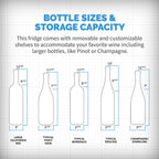 Newair 8 Bottle Shadow-T Series Wine Fridge – 10.2" Black - Bottle Size and Storage Capacity Guidelines