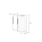 Newair 8 Bottle Shadow-T Series Wine Fridge – 10.2" Black - Fridge Dimensions Shown
