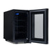 Newair 8 Bottle Shadow-T Series Wine Fridge – 10.2" Black - Front Left View - Open Door - Empty