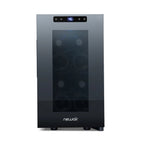 Newair 8 Bottle Shadow-T Series Wine Fridge – 10.2" Black - Front View - Loaded