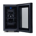 Newair 8 Bottle Shadow-T Series Wine Fridge – 10.2" Black - Front View - Open Door - Empty