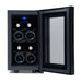 Newair 8 Bottle Shadow-T Series Wine Fridge – 10.2" Black - Front View - Open Door