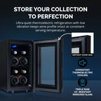 Newair 8 Bottle Shadow-T Series Wine Fridge – 10.2" Black - Store your Collection to Perfection