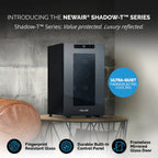 Newair 8 Bottle Shadow-T Series Wine Fridge – 10.2" Black - Ultra Quiet Thermoelectric Cooling Fridge