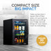 Newair 90-Can Freestanding Beverage Fridge – 17″ Black - Compact size big compact holds 90 cans