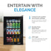 Newair 90-Can Freestanding Beverage Fridge – 17″ Black - Entertain with elegance features shown