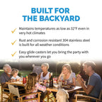 Newair 90-Can Outdoor Beverage Fridge – 15″ Built-In/Freestanding - Built for the backyard