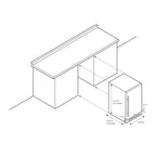 Newair 90-Can Outdoor Beverage Fridge – 15″ Built-In/Freestanding - Dimensions of the fridge shown for built in configuration
