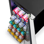 Newair 90-Can Outdoor Beverage Fridge – 15″ Built-In/Freestanding - Top view with racks shown with beverage cans