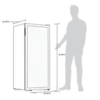 Newair 98 Bottle Dual Zone Wine Fridge – 23" Stainless Steel - Dimensions of the Fridge with Comparison shown