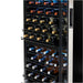 Newair 98 Bottle Dual Zone Wine Fridge – 23" Stainless Steel - Side view of the adjustable shelves with wines
