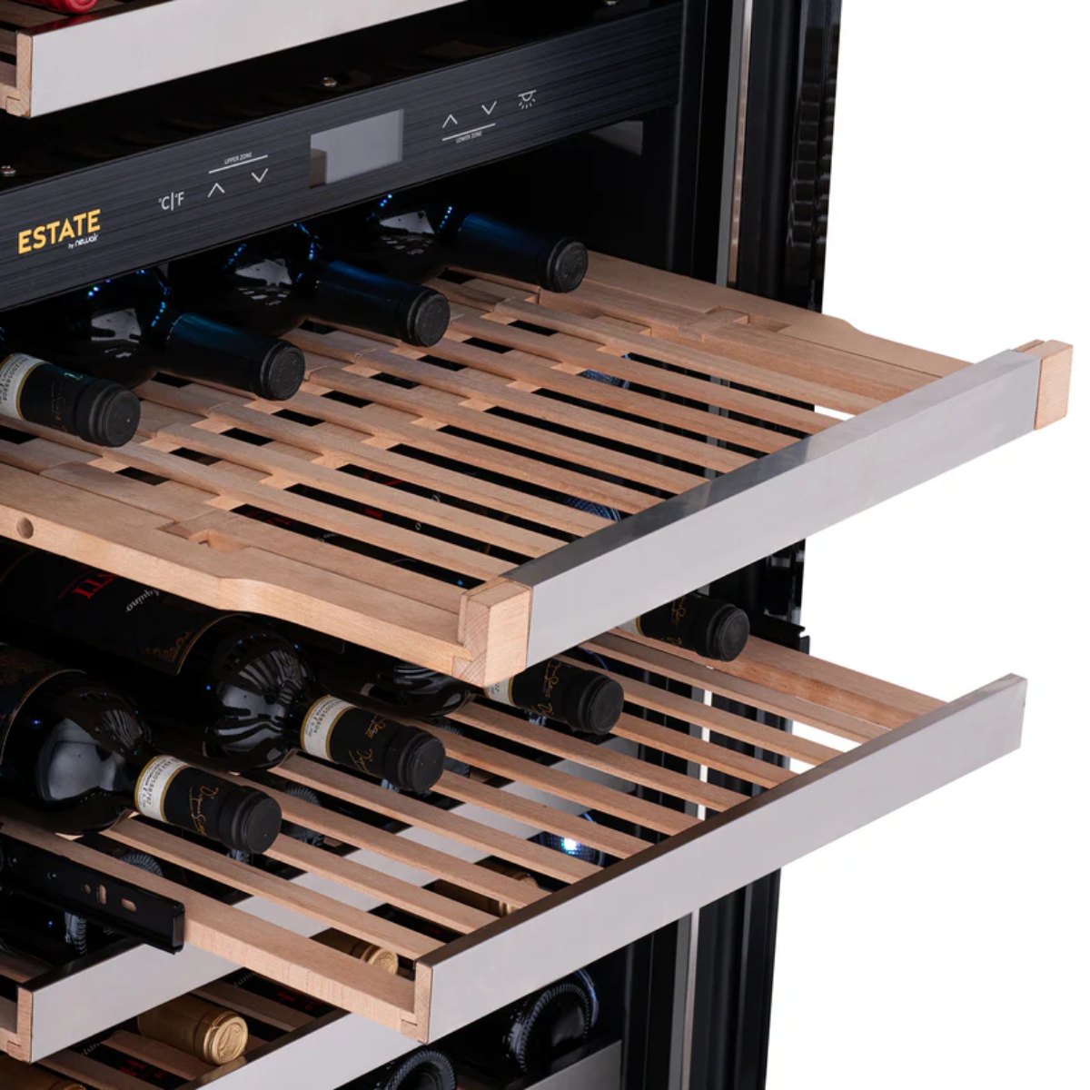Newair ESTATE 160 Bottle Wine Fridge – 29" Stainless Steel - Display Shelf Adjusted