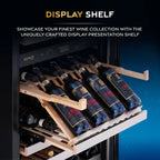 Newair ESTATE 160 Bottle Wine Fridge – 29" Stainless Steel - Display Shelf for Presentation