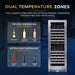 Newair ESTATE 160 Bottle Wine Fridge – 29" Stainless Steel - Dual Temperature Zones shown 