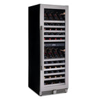 Newair ESTATE 160 Bottle Wine Fridge – 29" Stainless Steel - Front Left View - Loaded Shelves