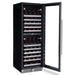 Newair ESTATE 160 Bottle Wine Fridge – 29" Stainless Steel - Front Left View - Loaded Shelves - Opened