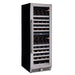 Newair ESTATE 160 Bottle Wine Fridge – 29" Stainless Steel - Front Left View - Loaded Shelves