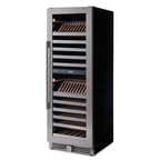 Newair ESTATE 160 Bottle Wine Fridge – 29" Stainless Steel - Front Right View - Empty Shelves