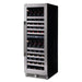 Newair ESTATE 160 Bottle Wine Fridge – 29" Stainless Steel - Front Right View - Loaded Shelves