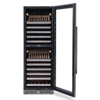 Newair ESTATE 160 Bottle Wine Fridge – 29" Stainless Steel - Front View - Empty Shelves - Opened