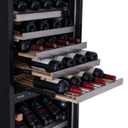 Newair ESTATE 160 Bottle Wine Fridge – 29" Stainless Steel - Racking with Wines Shown