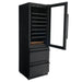Newair ESTATE 24" Premium Dual Zone Wine Fridge & Beverage Center - Front Left View - Empty Shelves - Open Door - Close Cabinet