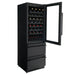 Newair ESTATE 24" Premium Dual Zone Wine Fridge & Beverage Center - Front Left View - Loaded Shelves - Open Door - Close Cabinet