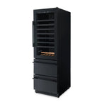 Newair ESTATE 24" Premium Dual Zone Wine Fridge & Beverage Center - Front Right View - Empty Shelves - Closed Door