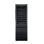 Newair ESTATE 24" Premium Dual Zone Wine Fridge & Beverage Center - Front View - Empty Shelves - Closed Door