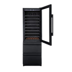 Newair ESTATE 24" Premium Dual Zone Wine Fridge & Beverage Center - Front View - Empty Shelves - Open Door