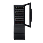 Newair ESTATE 24" Premium Dual Zone Wine Fridge & Beverage Center - Front View - Loaded Shelves - Open Door