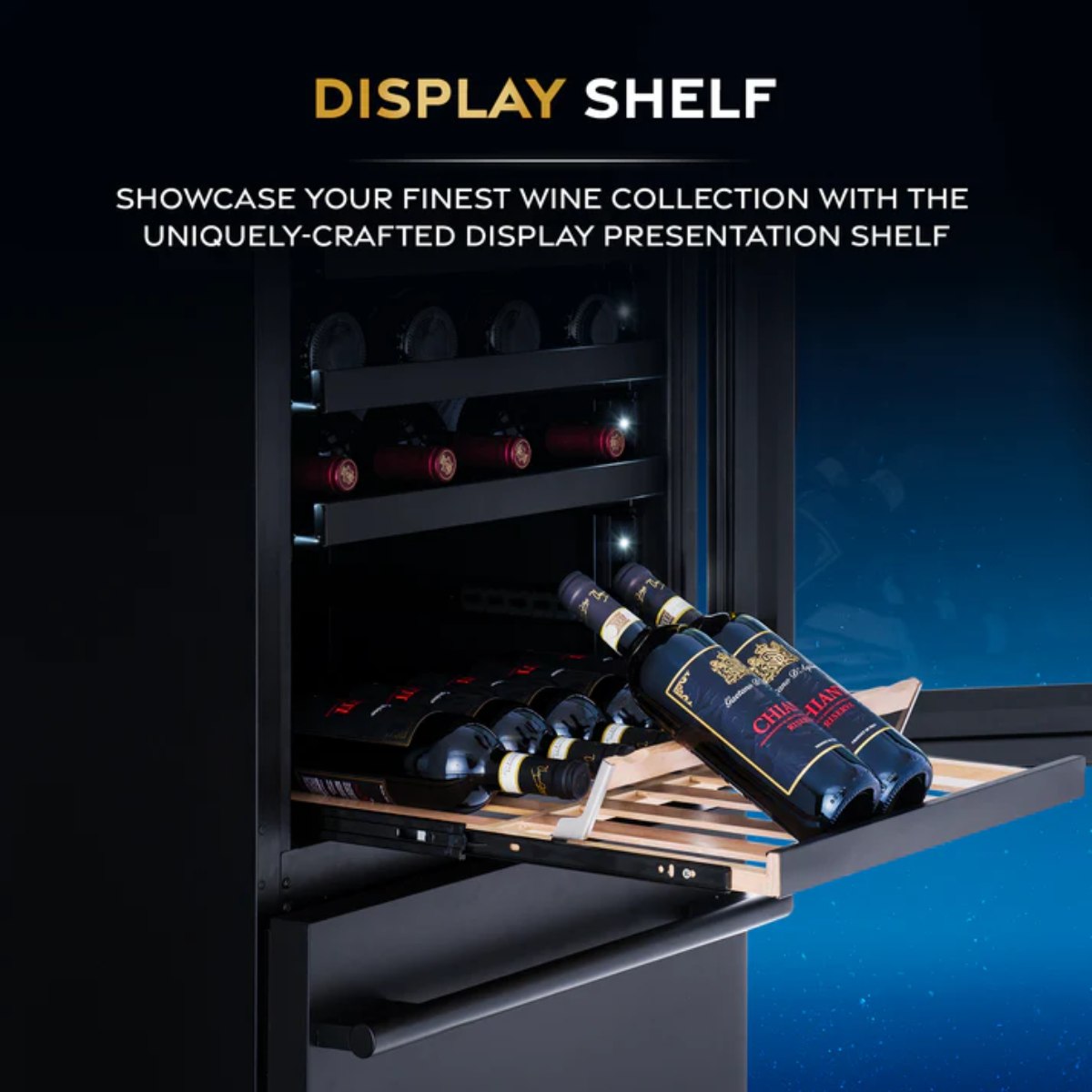 Newair ESTATE 24" Premium Dual Zone Wine Fridge & Beverage Center - Showcase your Finest Wine Collection by Display Presentation Shelf