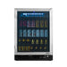 Newair FlipShelf 179 Can, 49 Bottle Reversible Shelves Fridge – 24" - Front View of the Fridge - Loaded Shelves - Closed Door