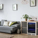 Newair FlipShelf 70 Can, 20 Bottle Built In Dual Zone Fridge – 24" - Built In Fridge shown in living area