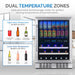 Newair FlipShelf 70 Can, 20 Bottle Built In Dual Zone Fridge – 24" - Dual Temperature Zones Upper and Lower