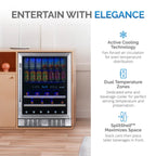 Newair FlipShelf 70 Can, 20 Bottle Built In Dual Zone Fridge – 24" - Entertain with Elegance