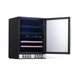 Newair FlipShelf 70 Can, 20 Bottle Built In Dual Zone Fridge – 24" - Front Left View - Empty Shelves - Open Door