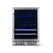 Newair FlipShelf 70 Can, 20 Bottle Built In Dual Zone Fridge – 24" - Front View - Empty Shelves - Closed Door
