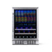 Newair FlipShelf 70 Can, 20 Bottle Built In Dual Zone Fridge – 24" - Front View - Loaded Shelves - Closed Door