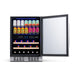 Newair FlipShelf 70 Can, 20 Bottle Built In Dual Zone Fridge – 24" - Front View - Loaded Shelves - Open Door