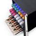 Newair FlipShelf 70 Can, 20 Bottle Built In Dual Zone Fridge – 24" - Top View of the fridge with Wines and Beverage Shown