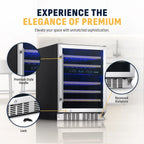 Newair Premium 46 Bottle Built-In Wine Fridge – 23.5" Stainless Steel - Experience the Elegance of Premium