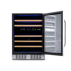 Newair Premium 46 Bottle Built-In Wine Fridge – 23.5" Stainless Steel - Front View - Empty Fridge - Open Door