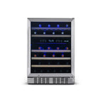 Newair Premium 46 Bottle Built-In Wine Fridge – 23.5" Stainless Steel - Front View - Loaded Fridge - Closed Door
